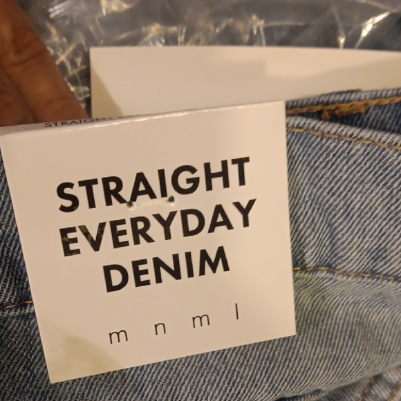 NWT! MNML Medium Blue Straight Jeans For Men - Picture 7 of 8
